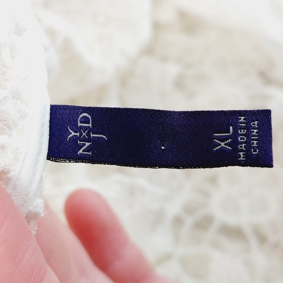 NYDJ White Floral Lace Long Sleeve Boho Tunic Top Blouse P4482 - Picture 6 of 7